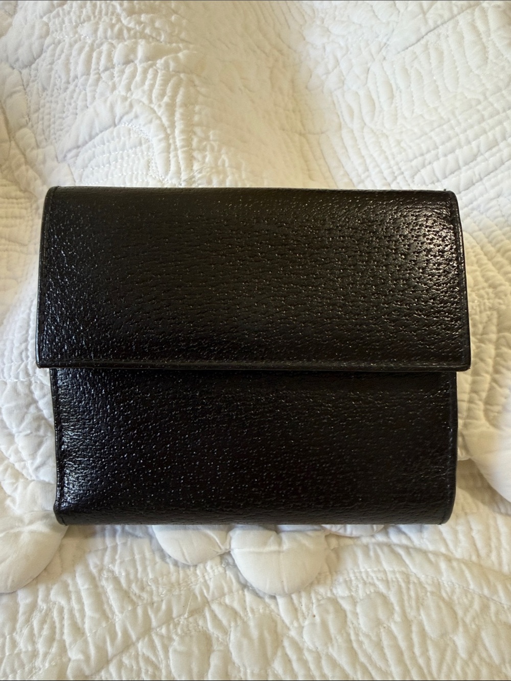 Gucci Vintage Pigskin Black Leather Women’s Wallet with Gucci G Silver Hardware - Picture 8 of 11